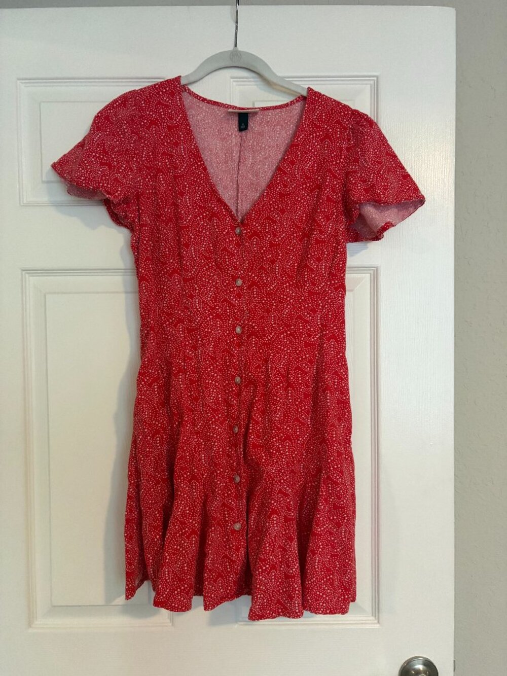 Button Down Red Dress